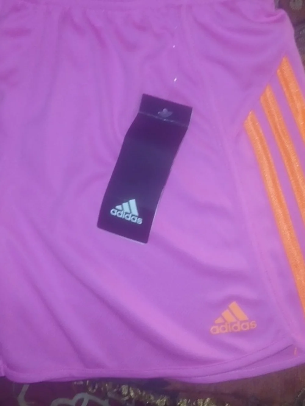 adidas Women's Athletic Shorts Purple & Orange XL NWT